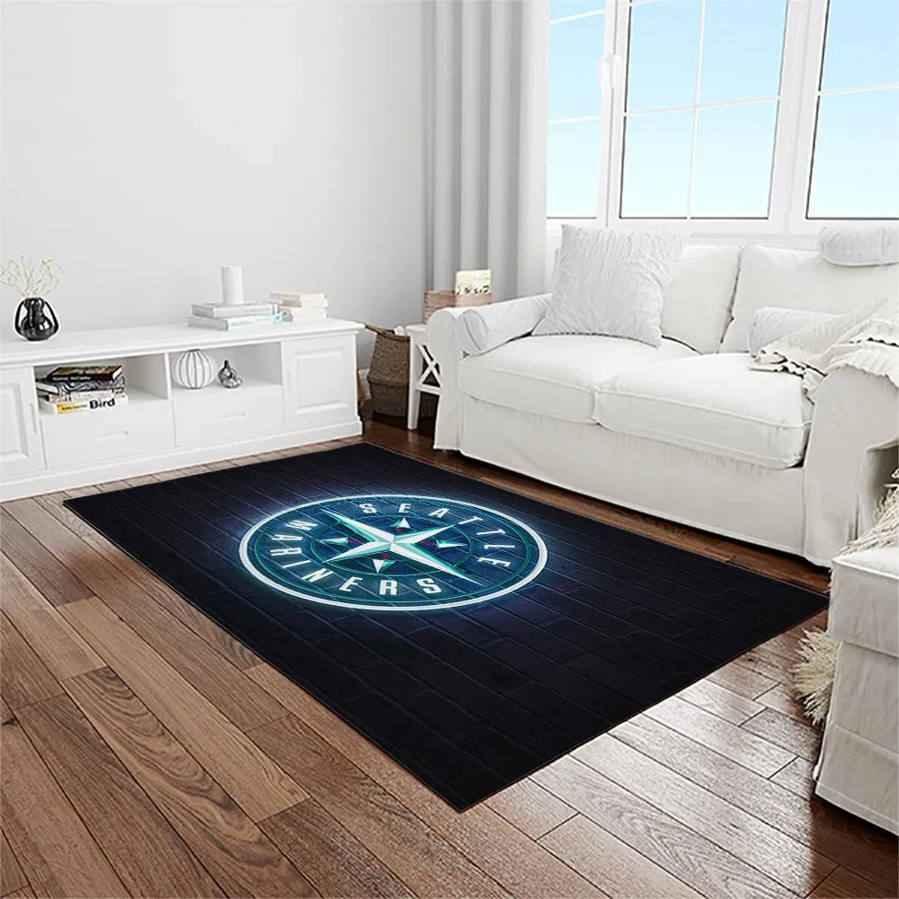 MLB Seattle Mariners Baseball Team Logo Rectangle Area Rug 157ZF-3404
