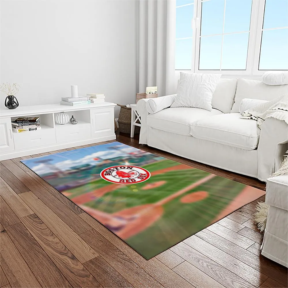 MLB Boston Red Sox Baseball Team Logo Rectangle Area Rug 454NY-1554