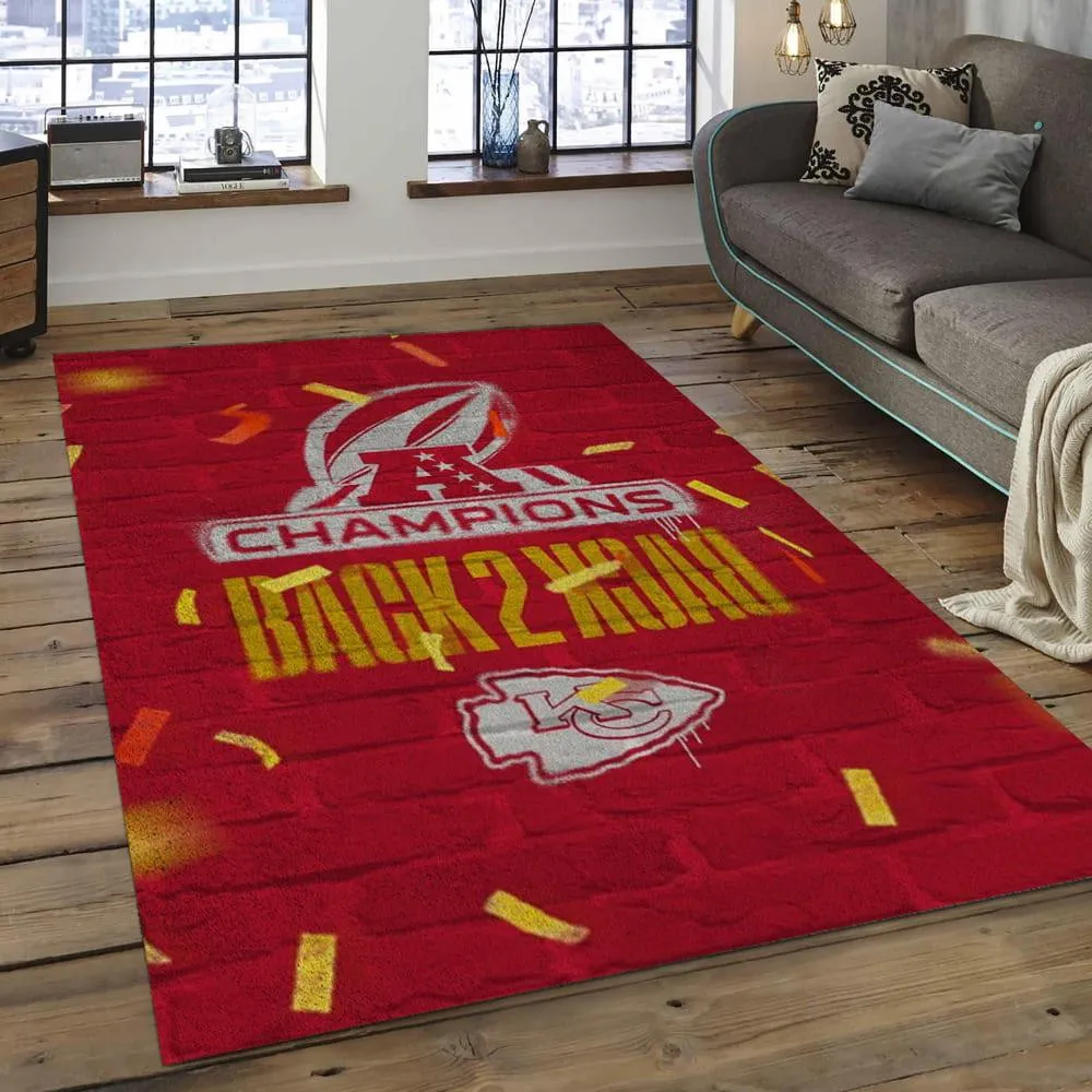 NFL Kansas City Chiefs Football Team Logo Rectangle Area Rug 103EH-2726