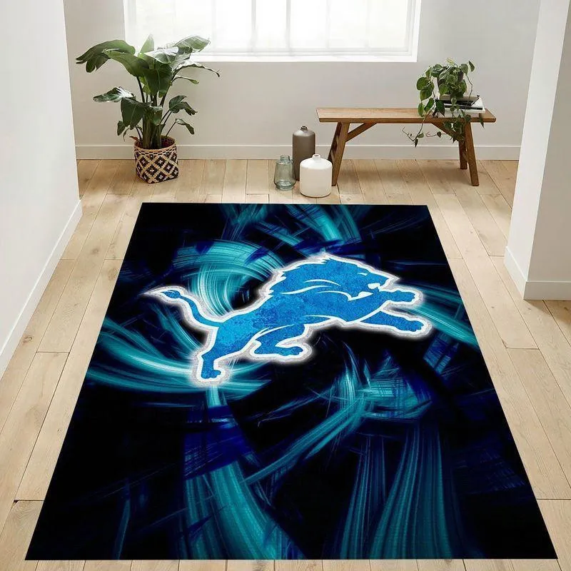Detroit Lions Football NFL 11 Living Room And Bed Room Rug Regtangle 735LS-2361
