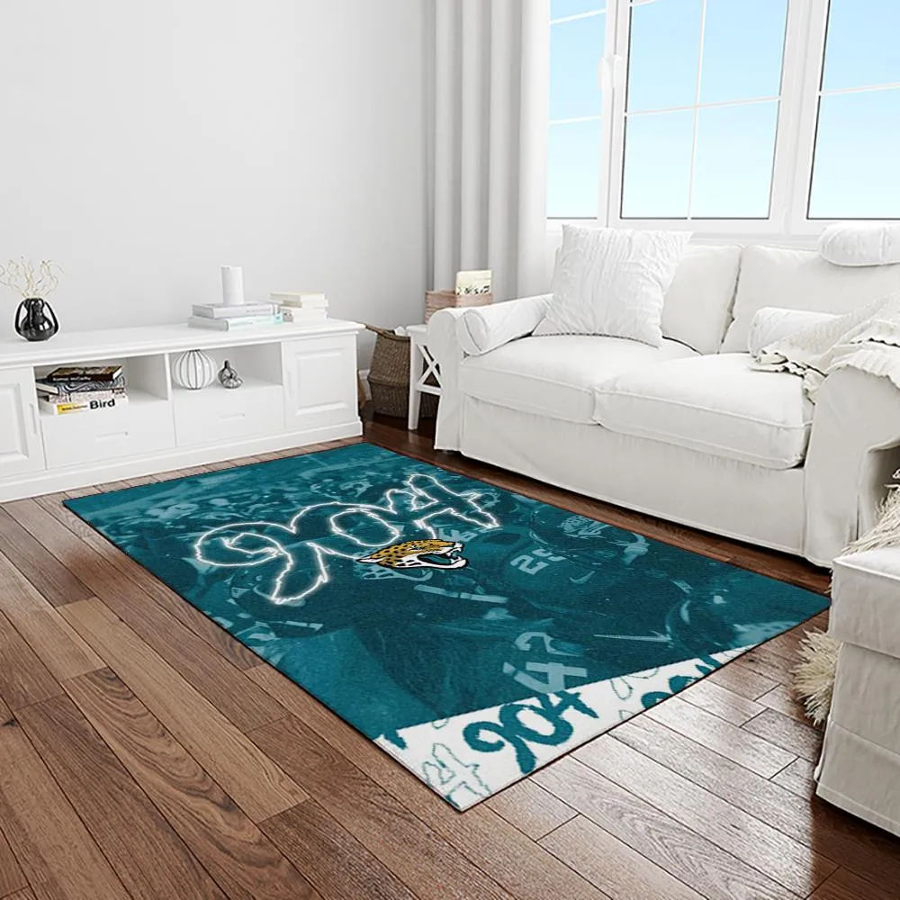 NFL Jacksonville Jaguars Football Team Logo Rectangle Area Rug 786UY-6533