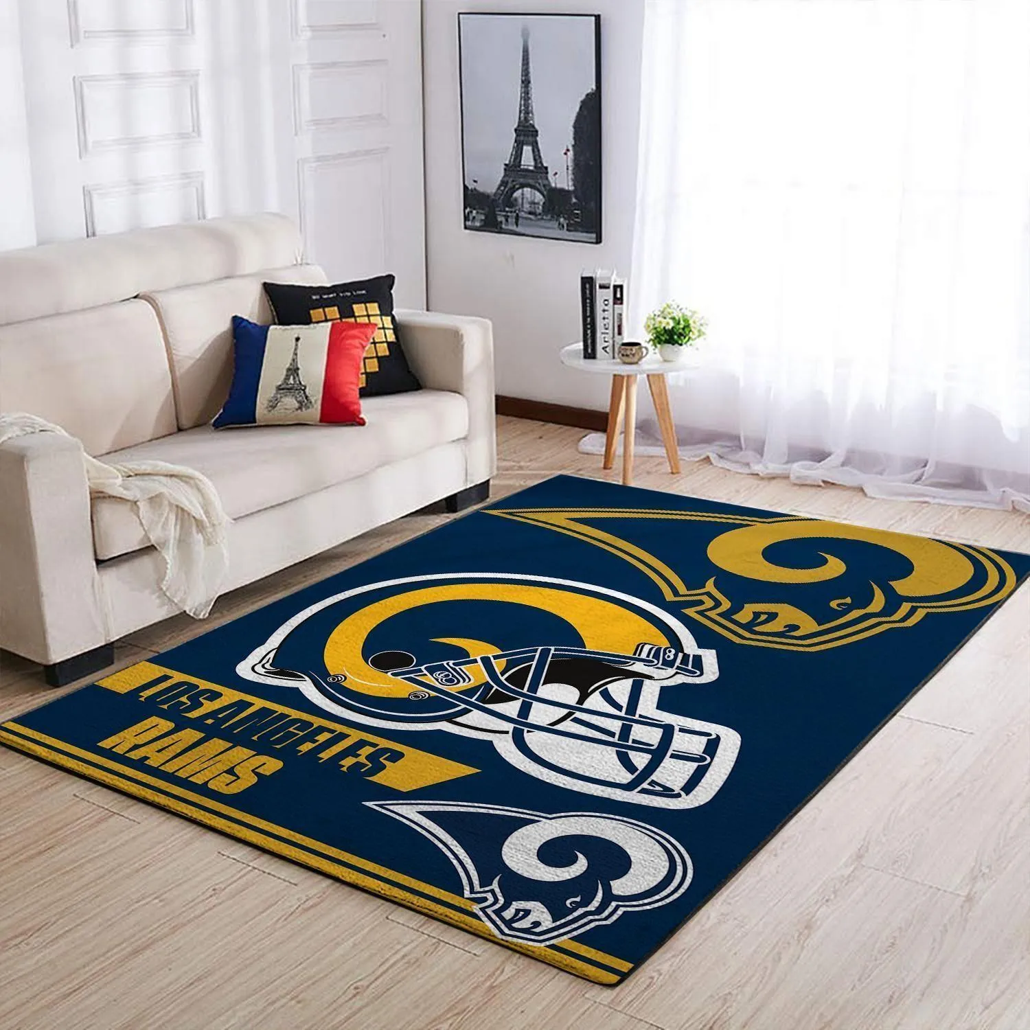 Los Angeles Rams Nfl Helmet Rectangle Living Room Carpet Rug Regtangle 915PX-3007