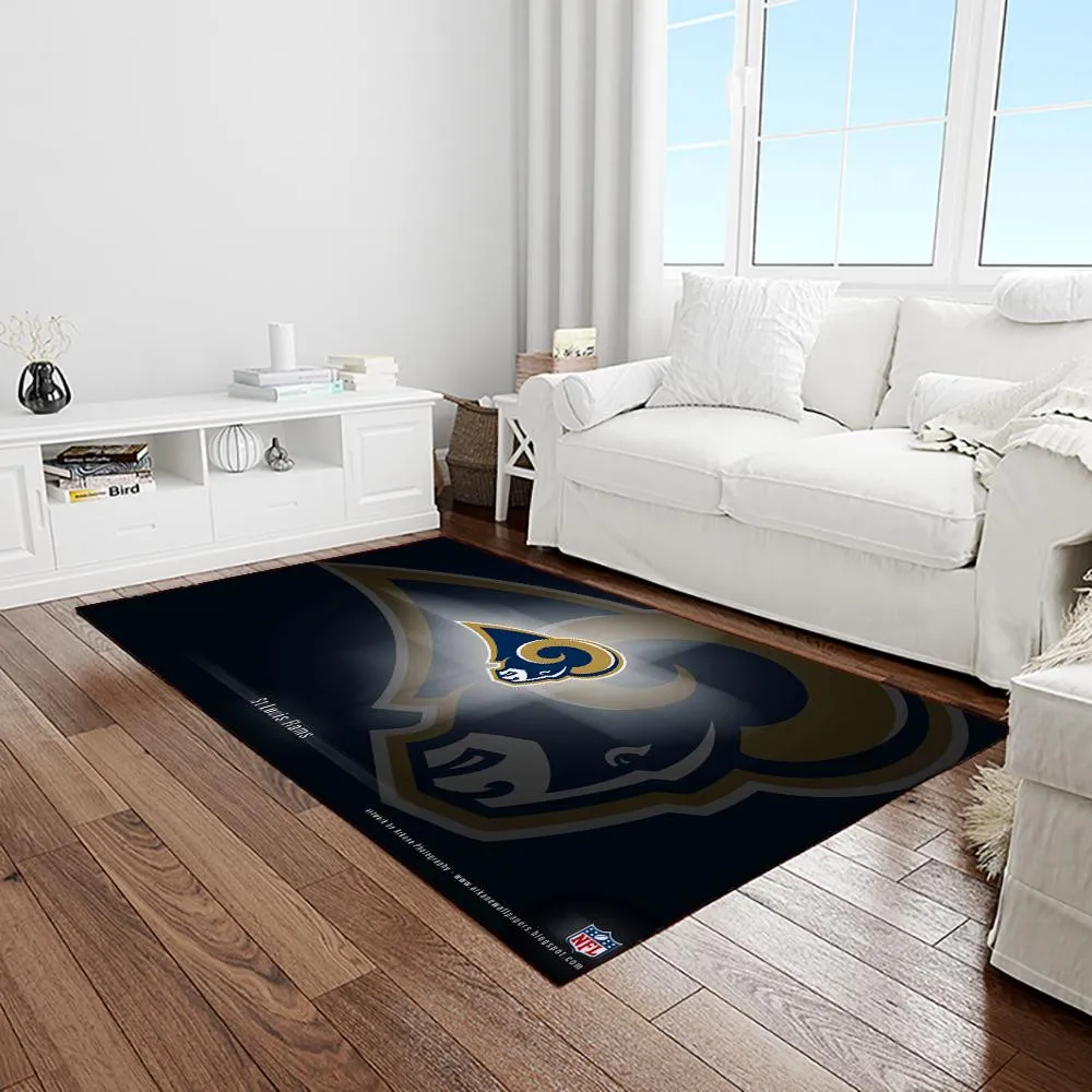 NFL Los Angeles Rams Football Team Logo Rectangle Area Rug 743OG-7200
