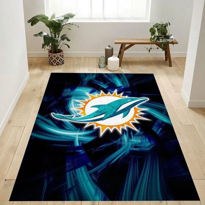 Miami Dolphins NFL 32 Area Rug Living Room And Bed Room Rug Regtangle 583WC-5031