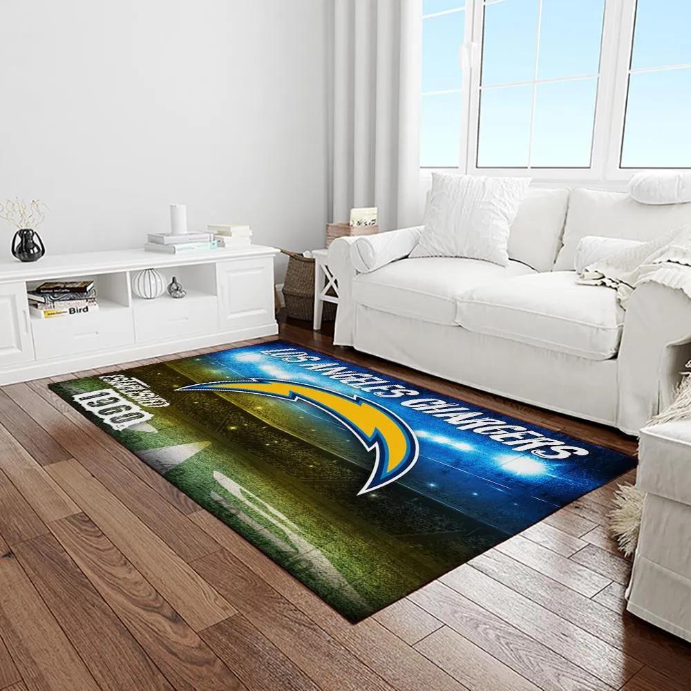 NFL Los Angeles Chargers Football Team Logo Rectangle Area Rug 584GM-8460