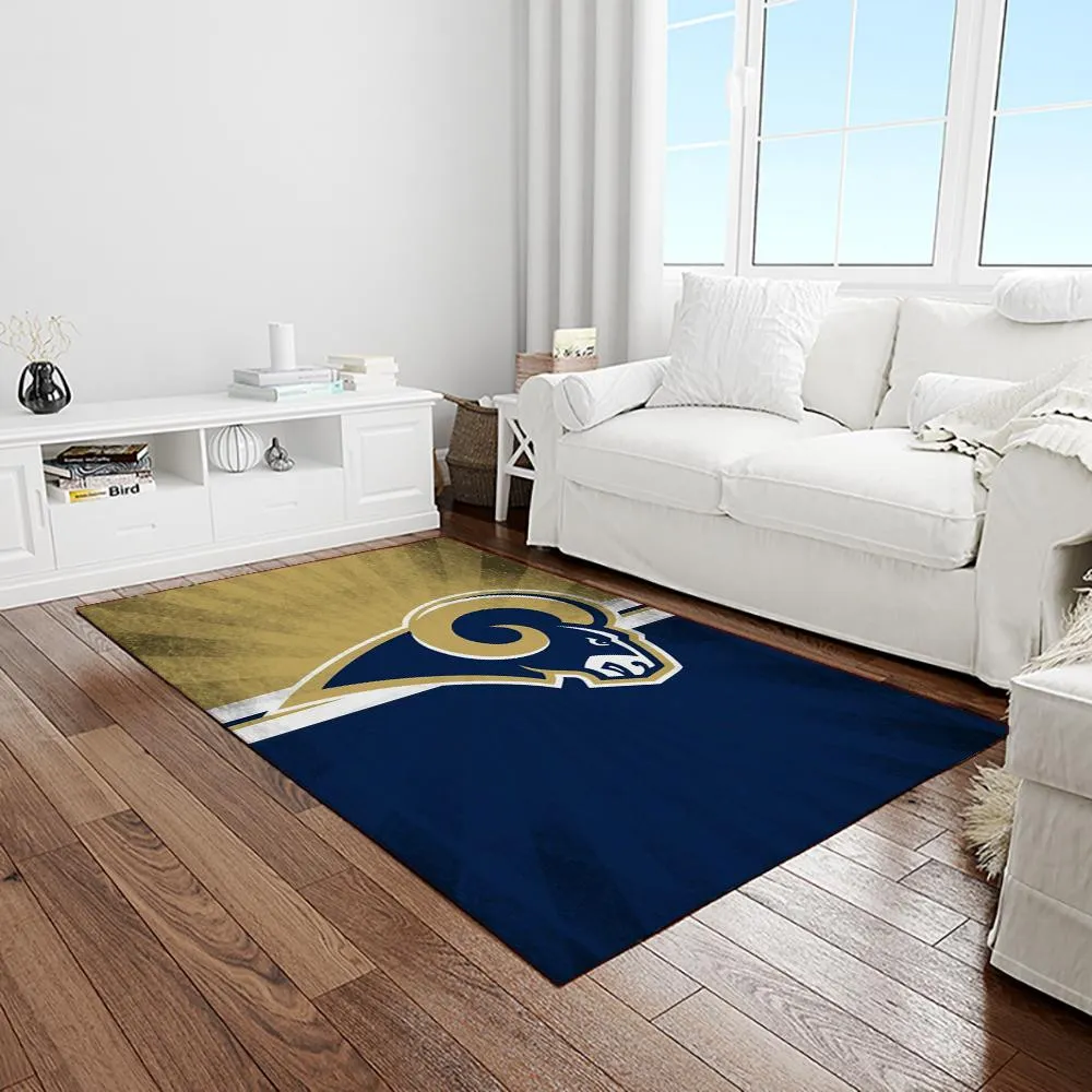 NFL Los Angeles Rams Football Team Logo Rectangle Area Rug 181GI-4821