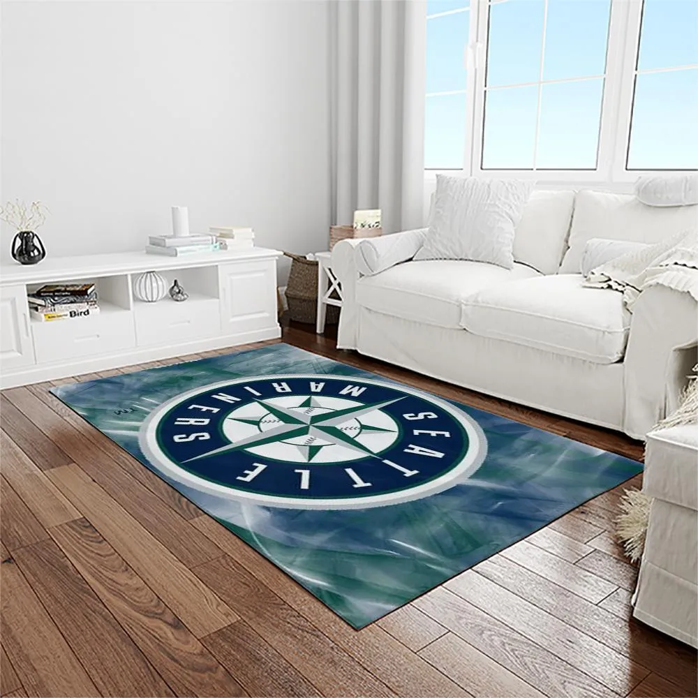 MLB Seattle Mariners Baseball Team Logo Rectangle Area Rug 112VA-8971