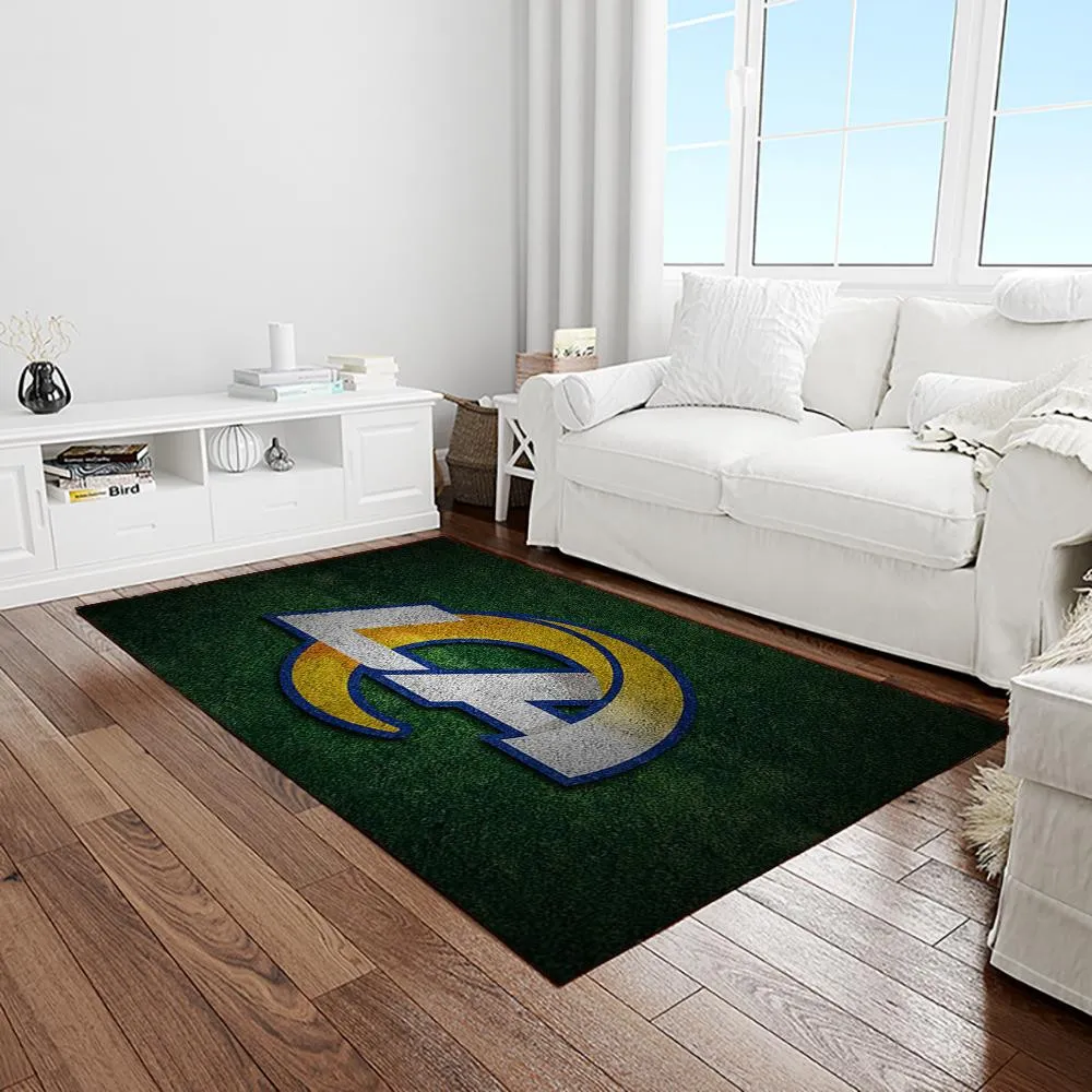 NFL Los Angeles Rams Football Team Logo Rectangle Area Rug 347HM-6159