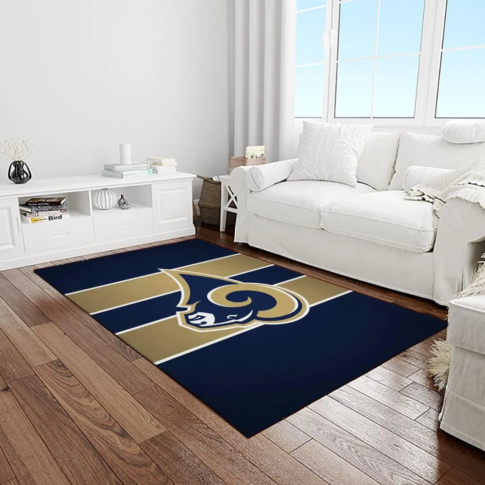 NFL Los Angeles Rams Football Team Logo Rectangle Area Rug 506YB-9952