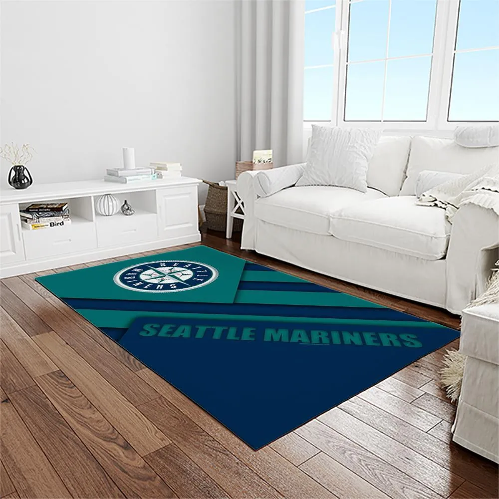 MLB Seattle Mariners Baseball Team Logo Rectangle Area Rug 176SJ-4326