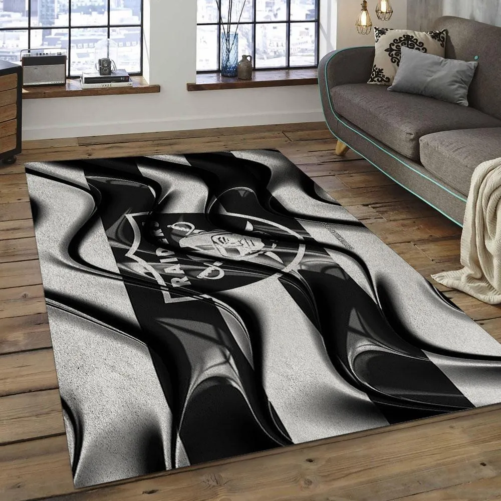 NFL Las Vegas Raiders Football Team Logo Rectangle Area Rug 494VZ-9932