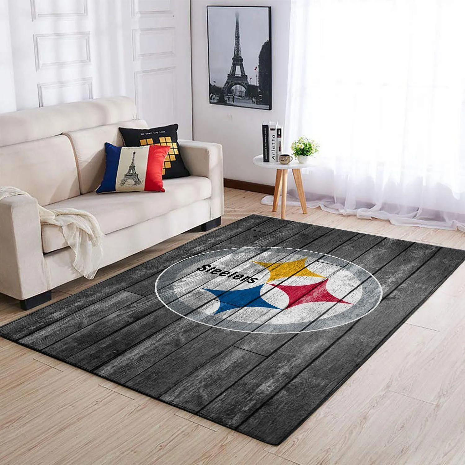 Pittsburgh Steelers NFL Area Rugs Football Living Room Carpet Wooden 515IQ-4409