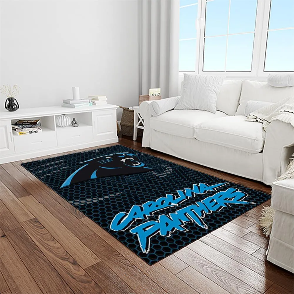 NFL Carolina Panthers Football Team Logo Rectangle Area Rug 511GT-2060