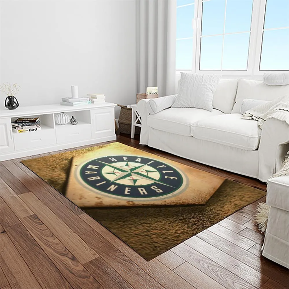 MLB Seattle Mariners Baseball Team Logo Rectangle Area Rug 453HN-2984