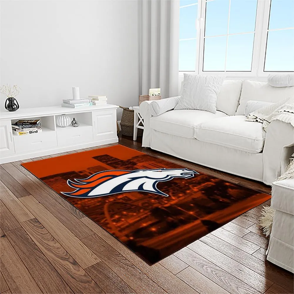 NFL Denver Broncos Football Team Logo Rectangle Area Rug 744ED-7443