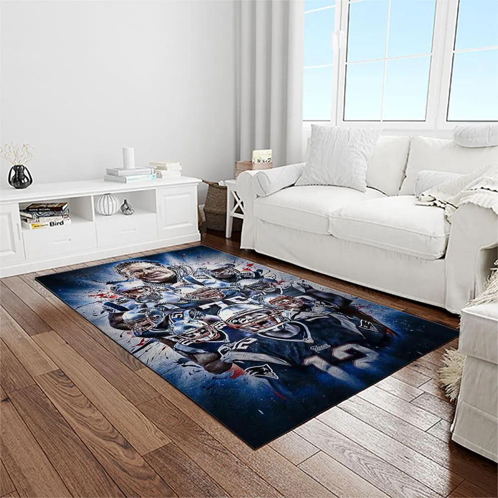 NFL New England Patriots Football Team Logo Rectangle Area Rug 125UM-6631
