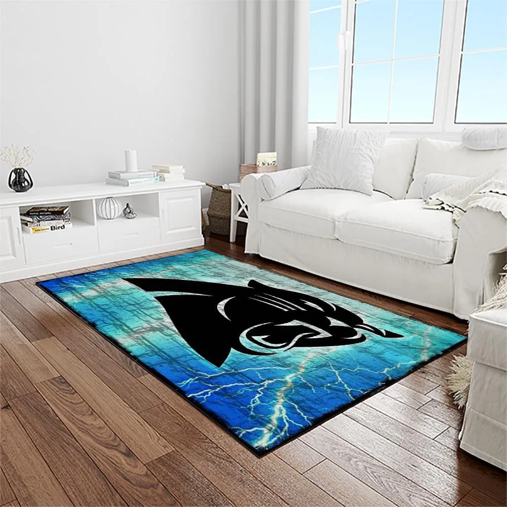 NFL Carolina Panthers Football Team Logo Rectangle Area Rug 740OZ-1356