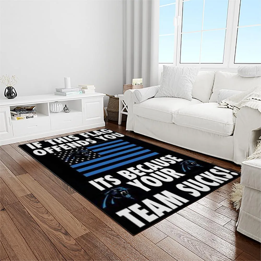 NFL Carolina Panthers Football Team Logo Rectangle Area Rug 639MA-5817