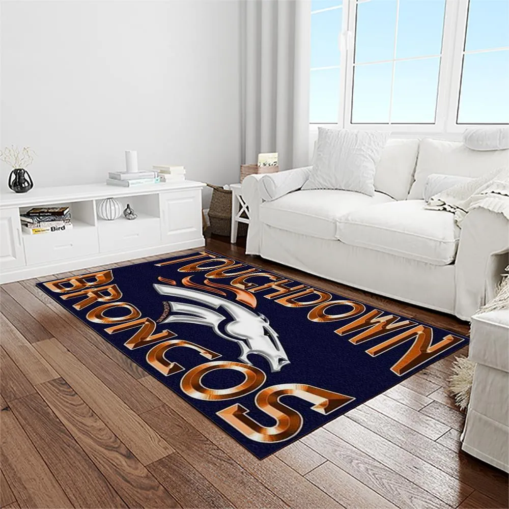 NFL Denver Broncos Football Team Logo Rectangle Area Rug 555TW-5514