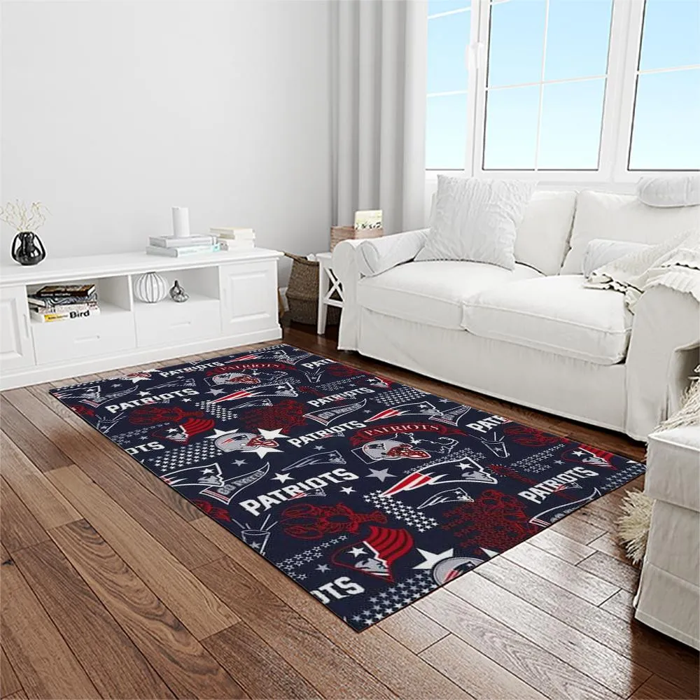 NFL New England Patriots Football Team Logo Rectangle Area Rug 624KS-3029