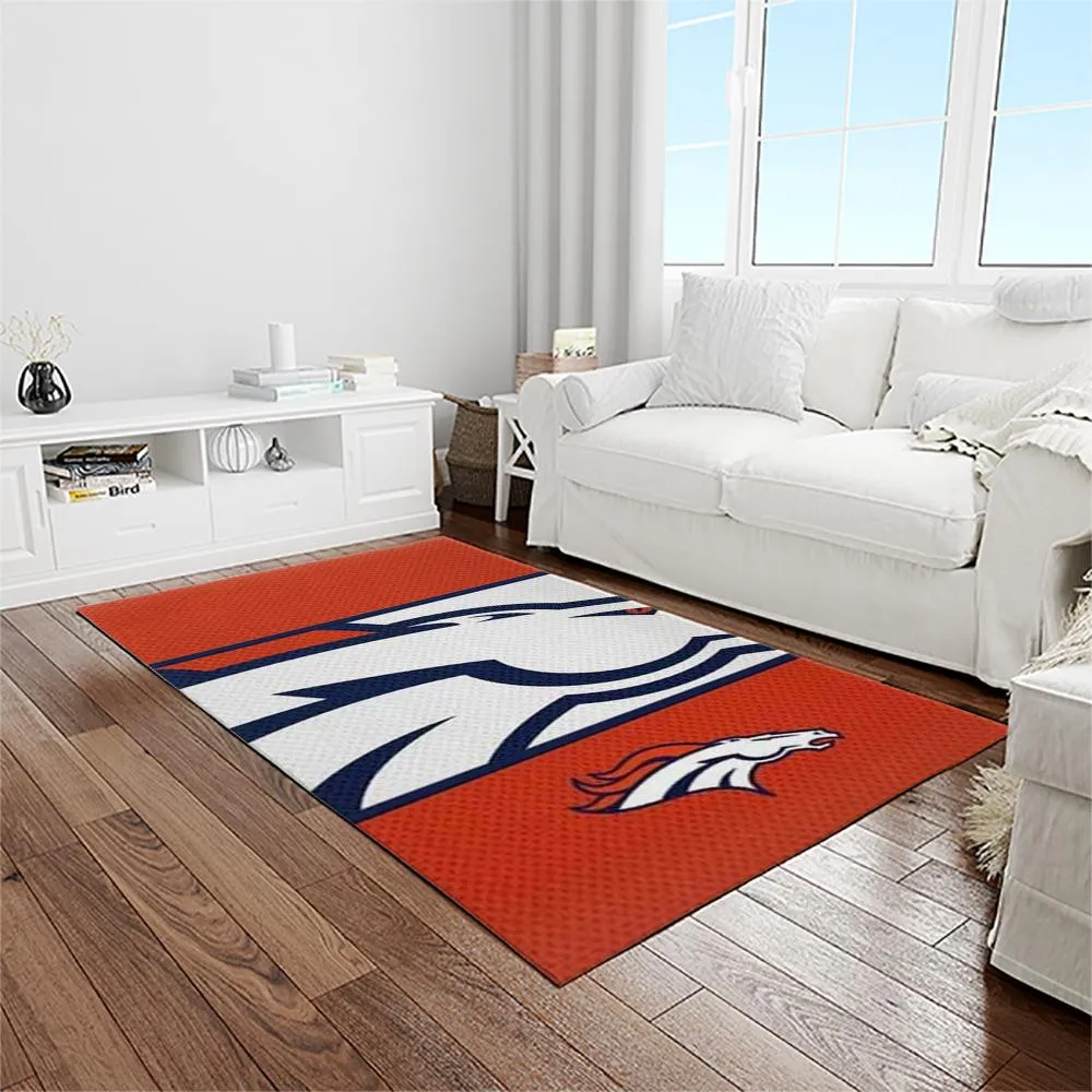 NFL Denver Broncos Football Team Logo Rectangle Area Rug 508OK-8367