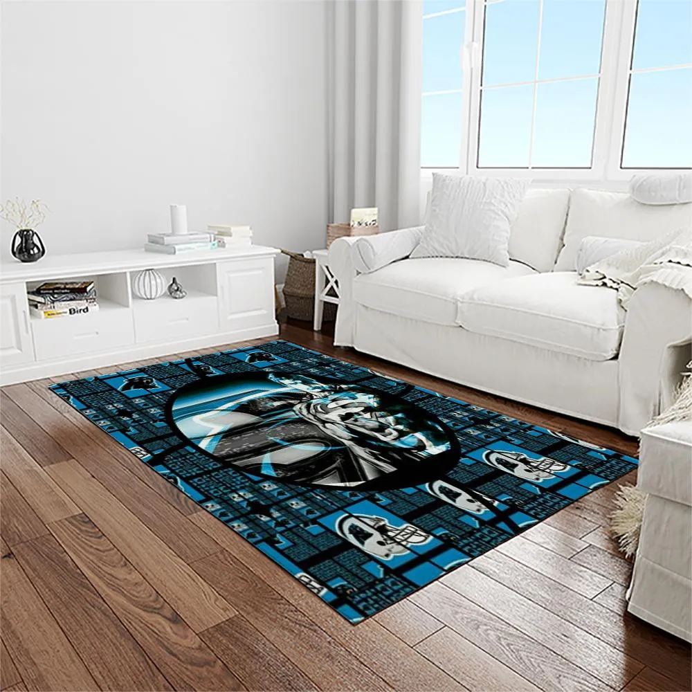 NFL Carolina Panthers Football Team Logo Rectangle Area Rug 129ZE-1902