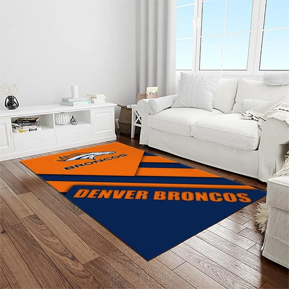NFL Denver Broncos Football Team Logo Rectangle Area Rug 654AK-6524