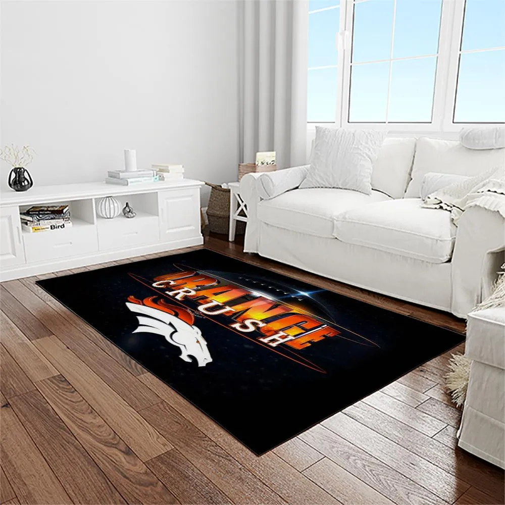 NFL Denver Broncos Football Team Logo Rectangle Area Rug 332QX-4286