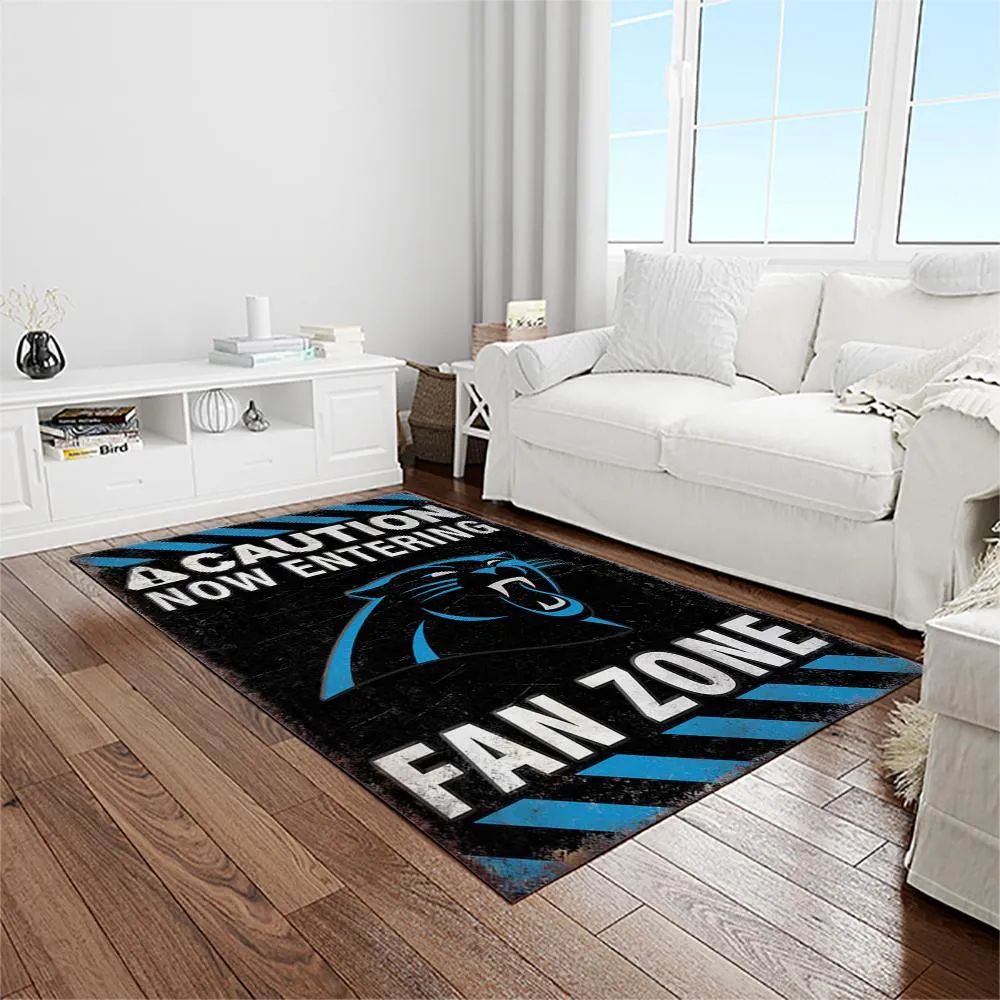 NFL Carolina Panthers Football Team Logo Rectangle Area Rug 828EU-6498