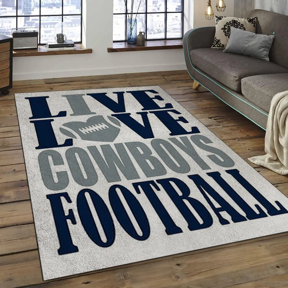 NFL Dallas Cowboys Football Team Logo Rectangle Area Rug 235IT-7491