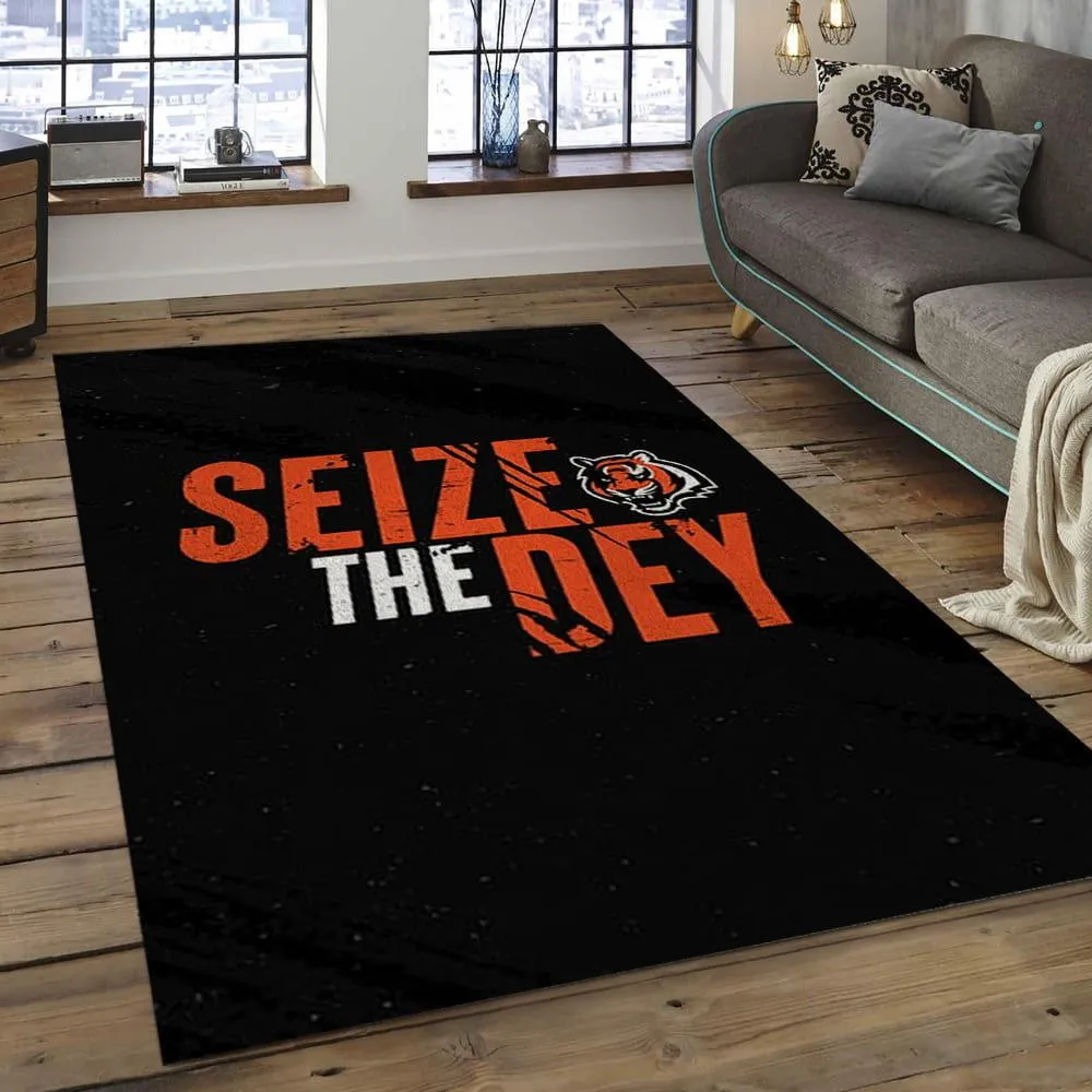 NFL Cincinnati Bengals Football Team Logo Rectangle Ares Rug 448BO-5090