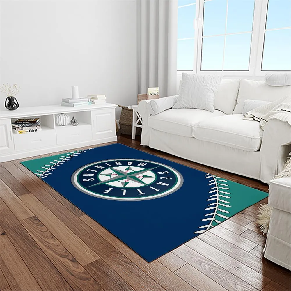 MLB Seattle Mariners Baseball Team Logo Rectangle Area Rug 463ZT-5947