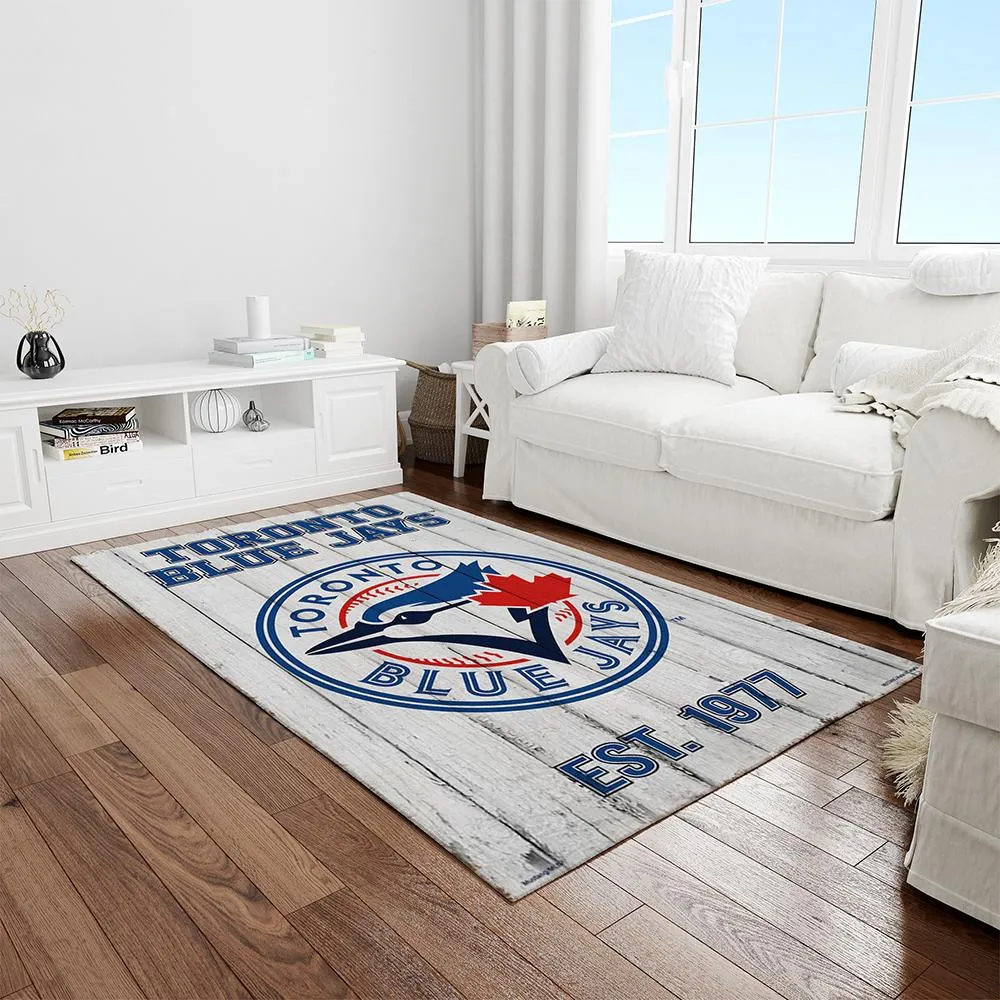 MLB Toronto Blue Jays Baseball Team Logo Rectangle Area Rug 958DO-8932