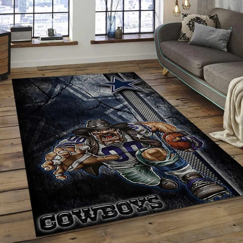 NFL Dallas Cowboys Football Team Logo Rectangle Area Rug 186QT-2942