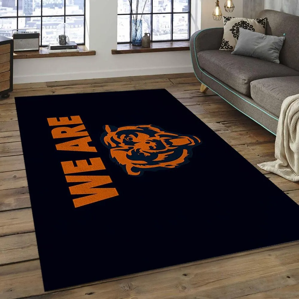 NFL Chicago Bears Football Team Logo Rectangle Area Rug 121EX-3736