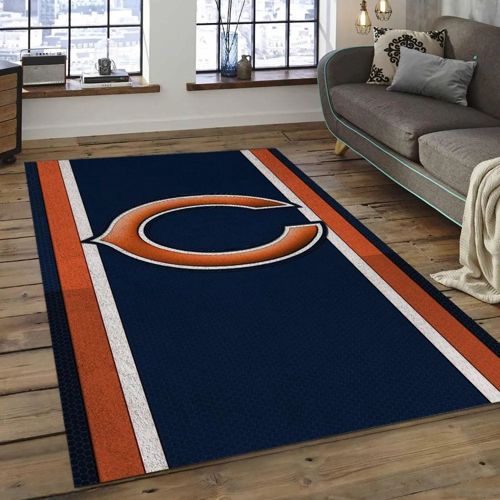 NFL Chicago Bears Football Team Logo Rectangle Area Rug 445YU-4652