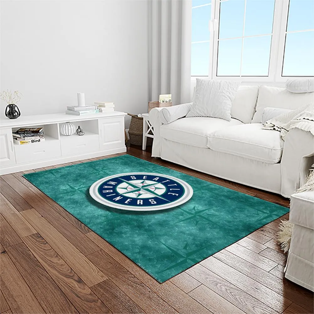 MLB Seattle Mariners Baseball Team Logo Rectangle Area Rug 786ZD-1232