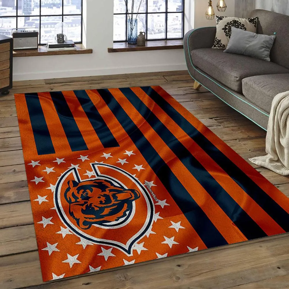 NFL Chicago Bears Football Team Logo Rectangle Area Rug 426HU-7832