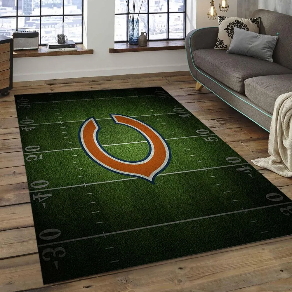 NFL Chicago Bears Football Team Logo Rectangle Area Rug 339RS-8631