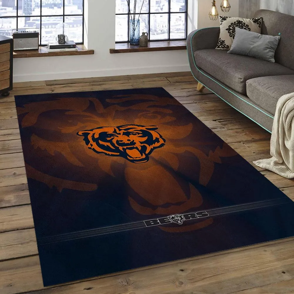 NFL Chicago Bears Football Team Logo Rectangle Area Rug 482CX-9163