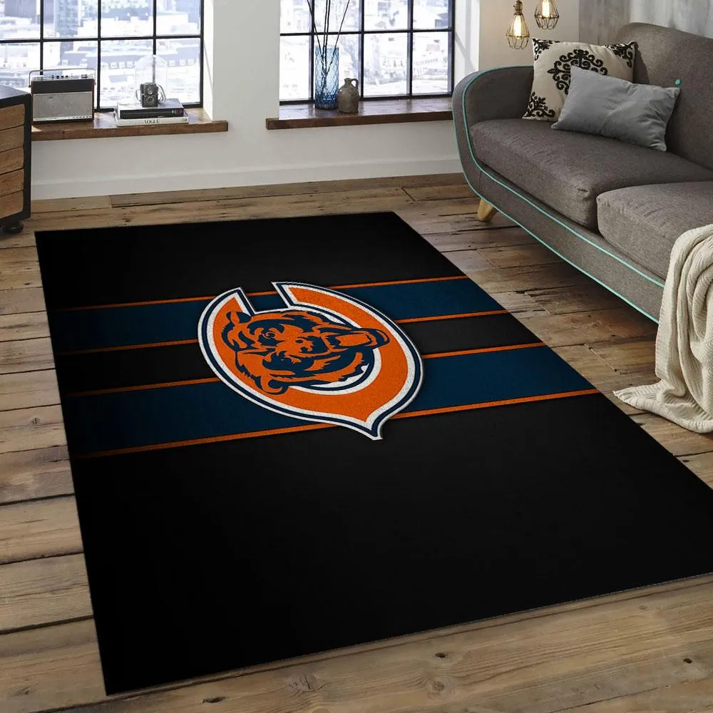 NFL Chicago Bears Football Team Logo Rectangle Area Rug 455MD-9867