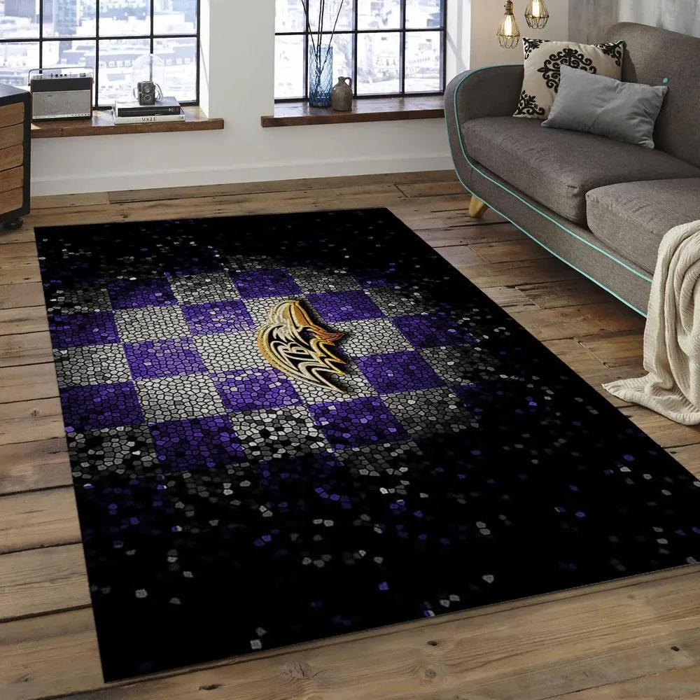 NFL Baltimore Ravens Glorious Football Team Logo Rectangle Area Rug 705RR-2839