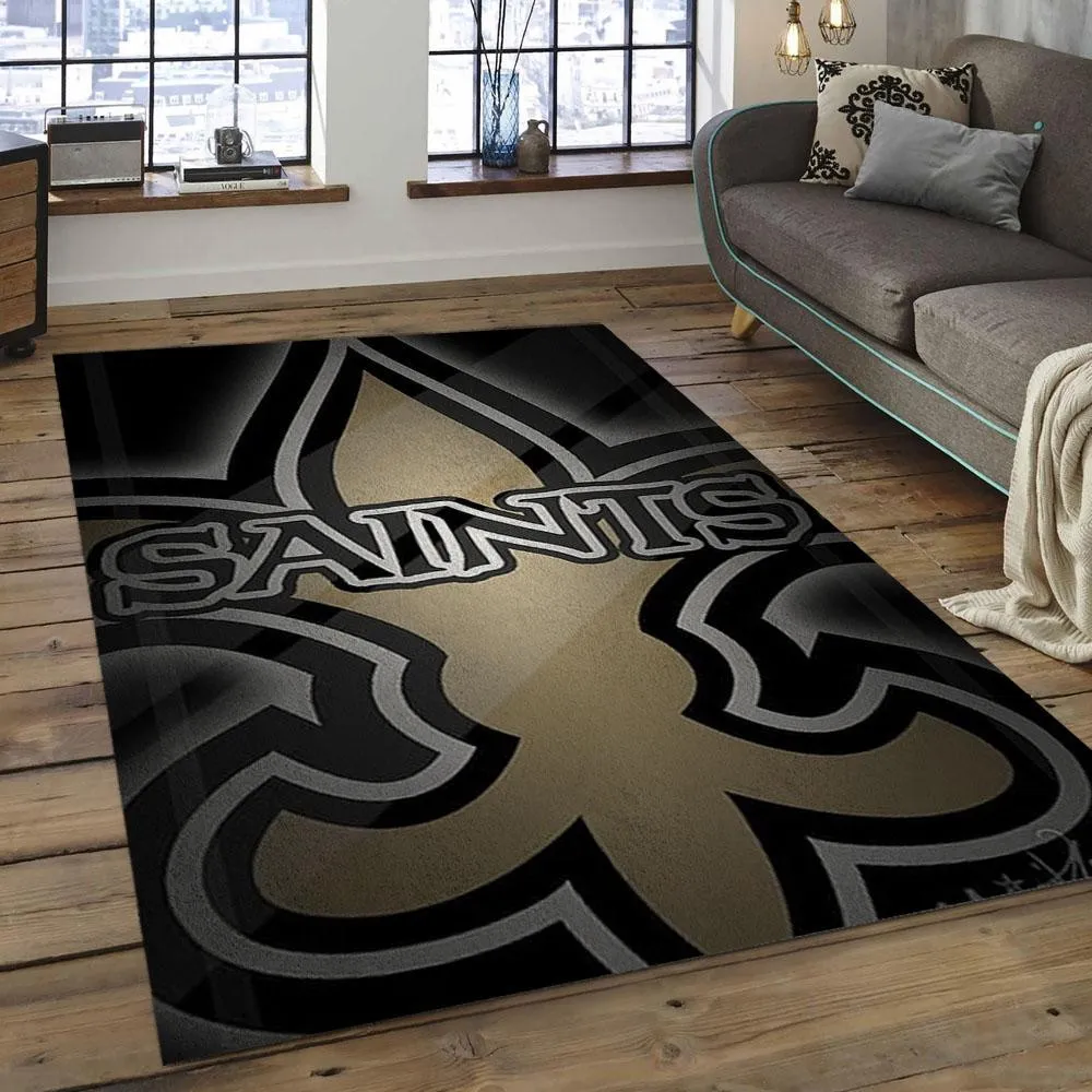 NFL New Orleans Saints Football Team Logo Rectangle Area Rug 506QZ-8483
