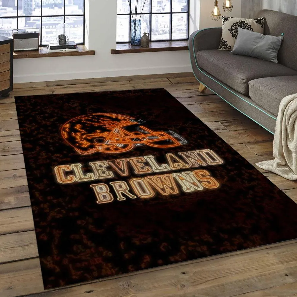 NFL Cleveland Browns Football Team Logo Rectangle Area Rug 605US-7458