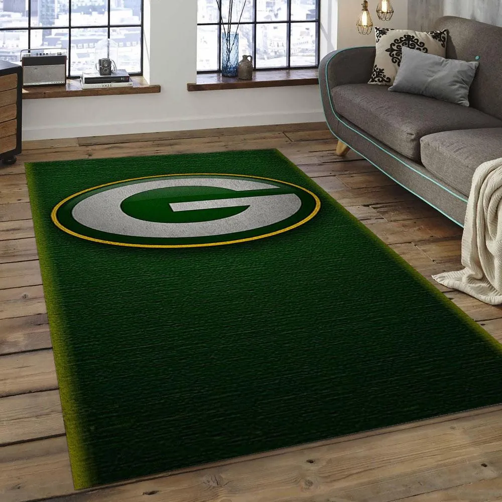 NFL Green Bay Packers Football Team Logo Rectangle Area Rug 918MR-7803