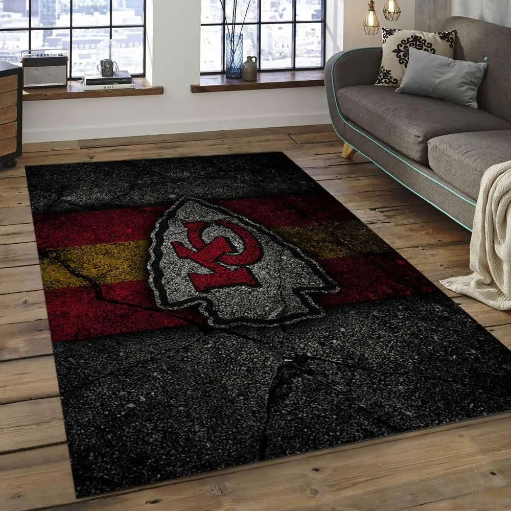 NFL Kansas City Chiefs Football Team Logo Rectangle Area Rug 478RJ-3235