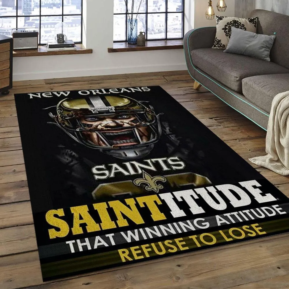 NFL New Orleans Saints Football Team Logo Rectangle Area Rug 227MT-1127