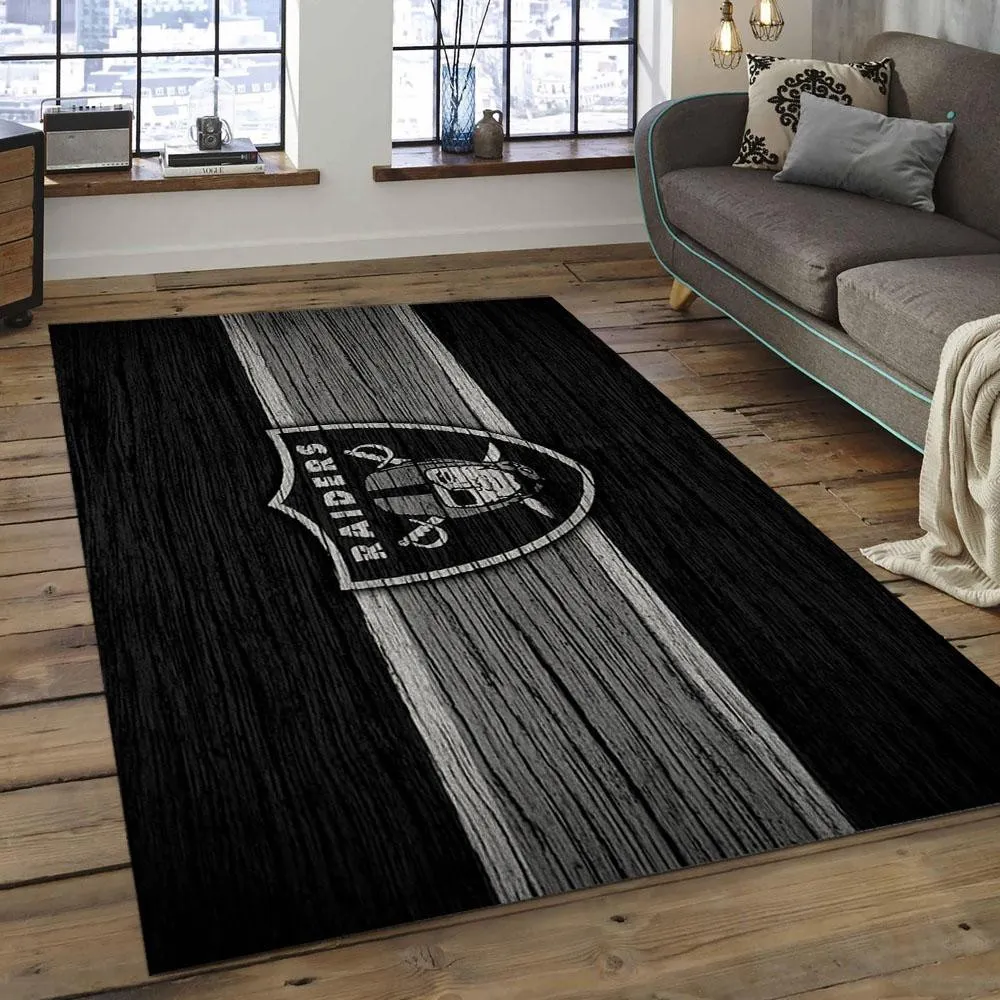 NFL Las Vegas Raiders Football Team Logo Rectangle Area Rug 160UX-4168