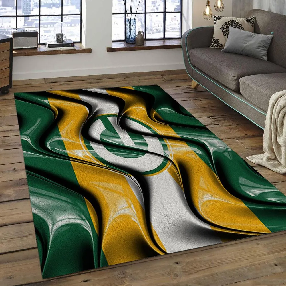 NFL Green Bay Packers Football Team Logo Rectangle Area Rug 272ZY-2940