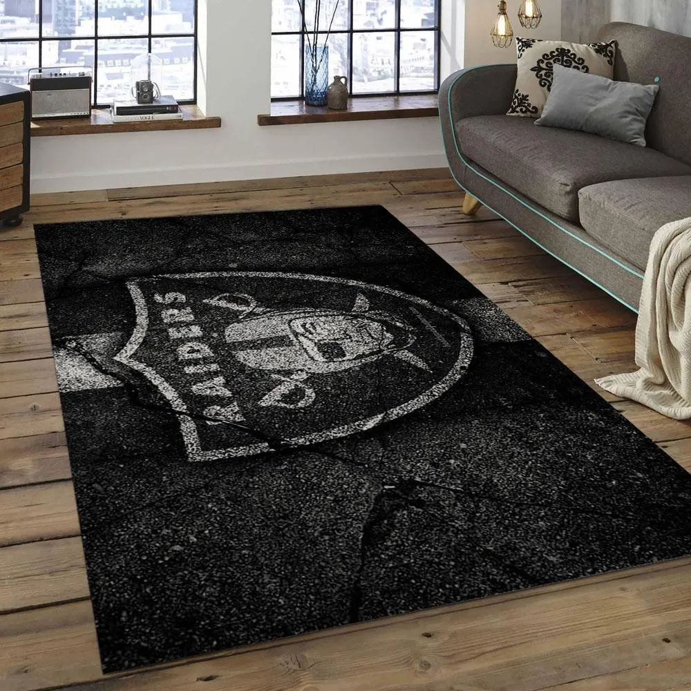 NFL Las Vegas Raiders Football Team Logo Rectangle Area Rug 629CT-3265